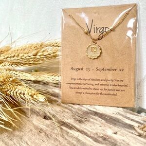 Trendy VIRGO zodiac gold boho necklace ADJUSTABLE BNWT